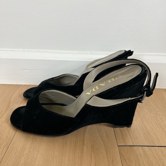 Vintage ‘90s Prada black velvet heels